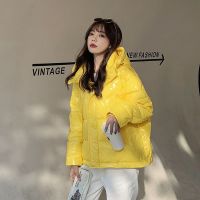 反季羽绒服2021新款女短款小个子亮面免洗防水糖果色面包服冬外套