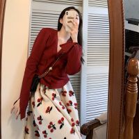 大码女装秋季套装女2021新款洋气减龄针织毛衣高腰半身裙两件套潮15天内发货