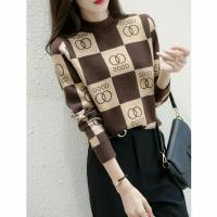 抖音品质女装秋冬新款韩版宽松加厚毛衣长袖半高领针织衫