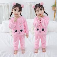 女童睡衣珊瑚绒秋冬季小女孩卡通可爱宝宝中小童儿童法兰绒家居服