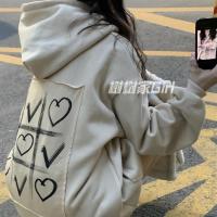 yyds复合绒/加厚冬季新款宽松大码连帽卫衣女ins原宿外套5天内发货