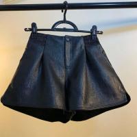 皮短裤女春秋外穿2021新款韩版宽松百搭高腰皮裤短裤女阔腿裤靴裤