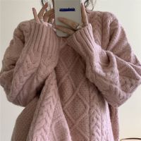 麻花新款秋冬毛衣女宽松慵懒女外穿加厚学生韩版日系百搭针织衫潮