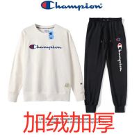 新款加绒秋冬棉套装刺绣蚂蚁圆领卫衣潮休闲运动男女情侣