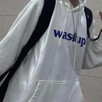 新款wassup 重磅全棉基础款五色连帽卫衣加绒毛圈男女情侣款