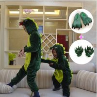 恐龙儿童连体睡衣卡通动物服装男女通用家居服配爪鞋