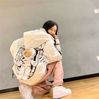 反季新款网红小熊羽绒服女情侣装男nasa太空宇航员外套短款潮