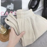 雪尼尔秋冬季高腰阔腿裤女2021新款宽松休闲垂感加厚条绒拖地长裤