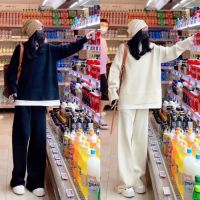 网红套装2021秋冬新款假两件针织毛衣上衣休闲阔腿裤长裤两件套女