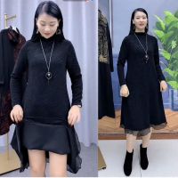 秋冬长袖连衣裙2021新款a版宽松遮肚妈妈外穿裙百搭显瘦打底裙子