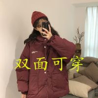 冬季加厚双面穿工装棉服女ins原宿风韩版宽松保暖棉衣学生面包服