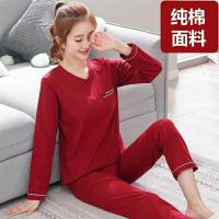 棉睡衣女春秋冬季棉长袖可外穿本命年宽松全棉家居服套装
