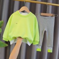 女童网红套装春装2021新款洋气宝宝韩版卫衣女孩时髦休闲两件套潮