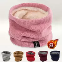 秋冬季毛线套头针织围脖男女保暖脖套骑行面罩加绒加厚护头套