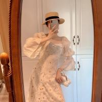 长裙设计感法式复古小众感桔梗茶歇连衣裙子春季2021年新款女