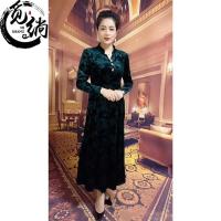 秋季新款复古阔太太印花长裙时尚大码显瘦气质减龄连衣裙