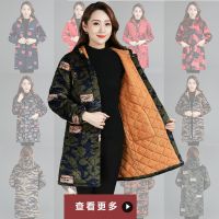 冬季新款中长款罩衣成人大人加绒加厚迷彩棉袄女士厨房工作服外穿