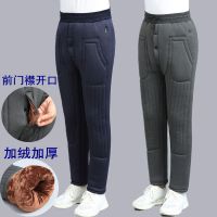 2021新款中老年男裤冬季大码加绒加厚保暖裤高腰护膝厚爸爸棉裤