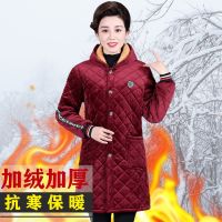 棉衣服女装冬天加厚加绒棉服中长款大码罩衣宽松中老年棉袄妈妈装