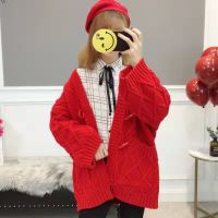 很仙的毛衣外套女开衫2021春秋新款宽松百搭原宿风加厚大码针织衫