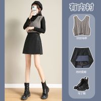 a字半身裙2021新款气质短裙子高腰防走光包臀裙哑光pu小皮裙秋冬