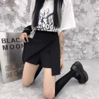 胖mm大码不规则防走光半身裙黑色百搭a字裙显瘦遮肚子高腰短裙女