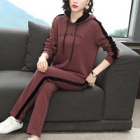 秋季套装女卫衣冬季加绒加厚韩版宽松大码长袖中年妈妈运动服套装