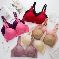大码薄款防下垂收副乳内衣无钢圈无磁聚拢春夏款胖人妈妈女士文胸