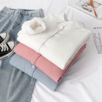 色加厚保暖衬衣女2020秋冬季韩版宽松文艺加绒打底洋气衬衫上衣