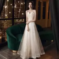 宴会晚礼服裙女2021新款优雅气质性感学生艺考生日成人礼长款