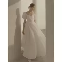 轻婚纱新娘2021新款法式赫本日常仙气质小个子晚礼服女平时可穿
