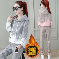 薄/加绒 时尚卫衣套装女秋冬新款小个子显瘦职业加厚长裤两件套春