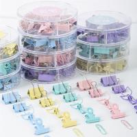 彩色长尾夹大小号混合装文件燕尾铁夹子手帐固定文具票办公回形针