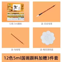 国画颜料12/18/24色套装颜料国画颜料初学者水墨画画颜料