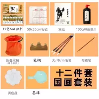 国画颜料12/18/24色套装颜料国画颜料初学者水墨画画颜料