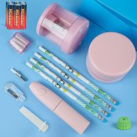 电动文具套装电动卷笔刀桌面吸尘器橡皮檫中小学生学习用品大礼包