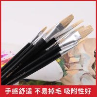 猪毛黑杆水彩水粉学生美术用品画笔油漆油画丙烯颜料墙绘排笔刷