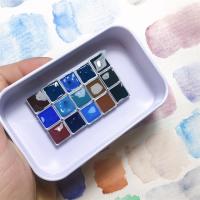 猫头鹰学院级小史水彩分装24色固体水彩官配手账颜料足