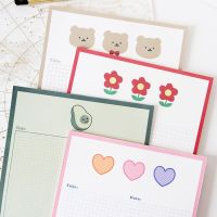 小红书同款牛油果便签本ins便签本小熊网格可撕便签纸英文单词本