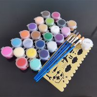 5毫升连体儿童丙烯颜料24色套装防水颜料美术涂鸦彩绘数字油画