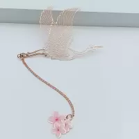 故宫博物馆银杏叶莲花好运锦鲤镂空系列玫瑰金属书签文创意礼物