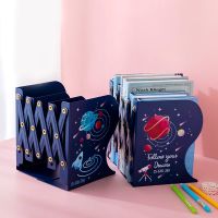 美少女可伸缩书立架学生折叠书架创意桌面金属加大书夹立书靠