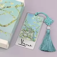 创意金属书签古典中国风千里江山神奈川梵高油画浮雕老师学生礼物