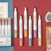 集物社大容量荧光笔标记笔套装学生ins淡色系护眼记号笔粗划重点