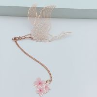 故宫博物馆银杏叶莲花好运锦鲤镂空系列玫瑰金属书签文创意礼物