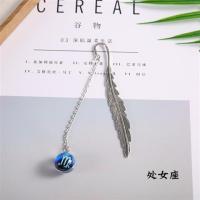 夜光十二星座金属羽毛书签创意小清新学生用文具用品创意
