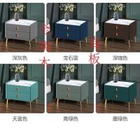 意式极简床头柜皮质卧室金色后现代轻奢网红床边柜北欧ins风松木