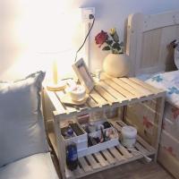 ins床头置物架排骨架简约床头柜北欧风木质床边收纳架卧室改造