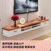 现代简约实木小户型壁挂电视柜组合墙上壁柜吊柜机顶盒置物架客厅