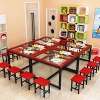 玻璃幼儿园绘画桌美术桌学生补习辅导培训班课桌椅手工书法画室桌